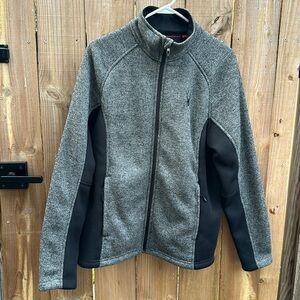 Spyder Heather Gray and Black Zip-Up Jacket Men's Size Medium